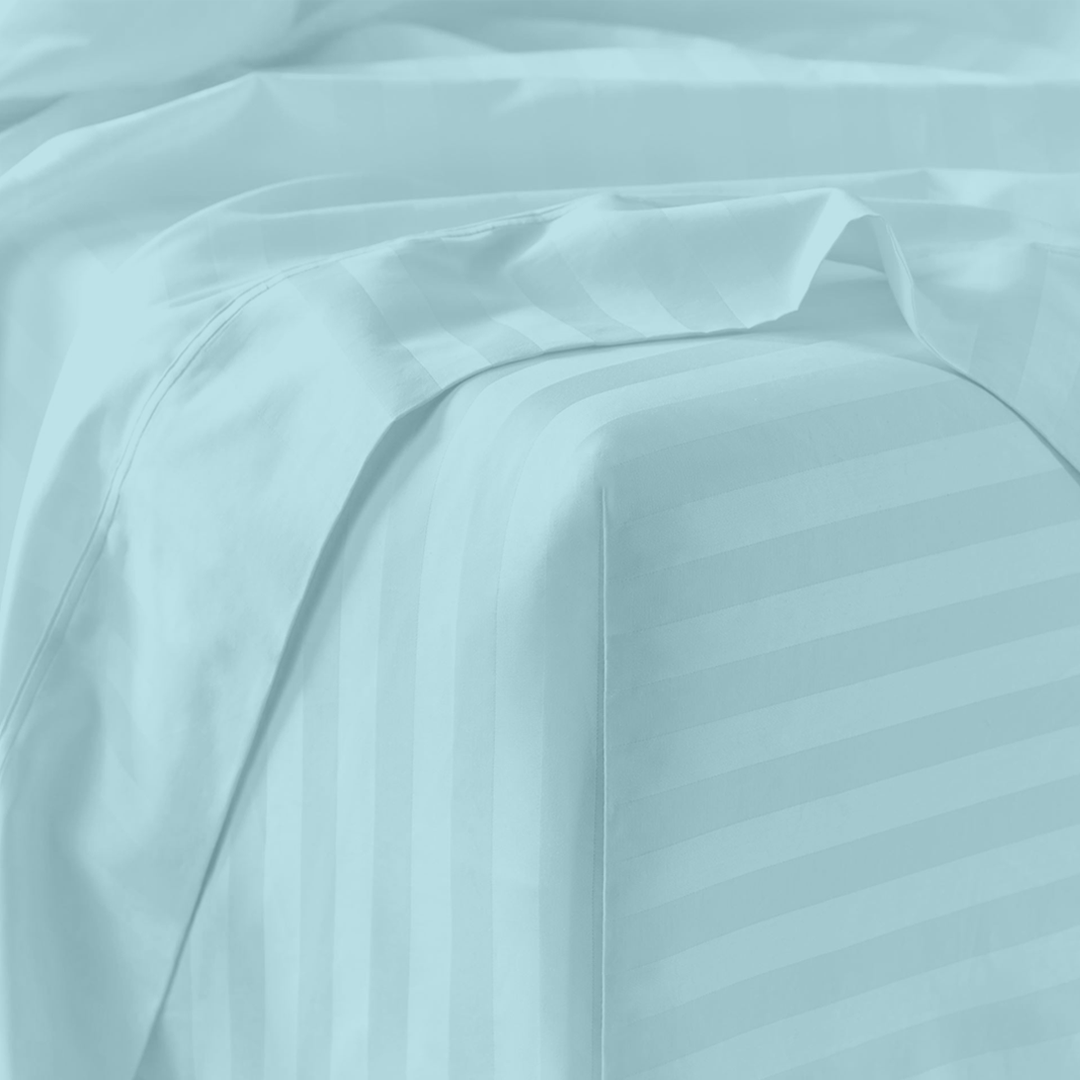 Light Blue Stripe Bed Sheets - ( 4-Piece )