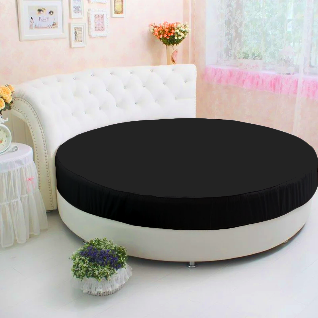 Black Round Fitted Bed Sheet Only
