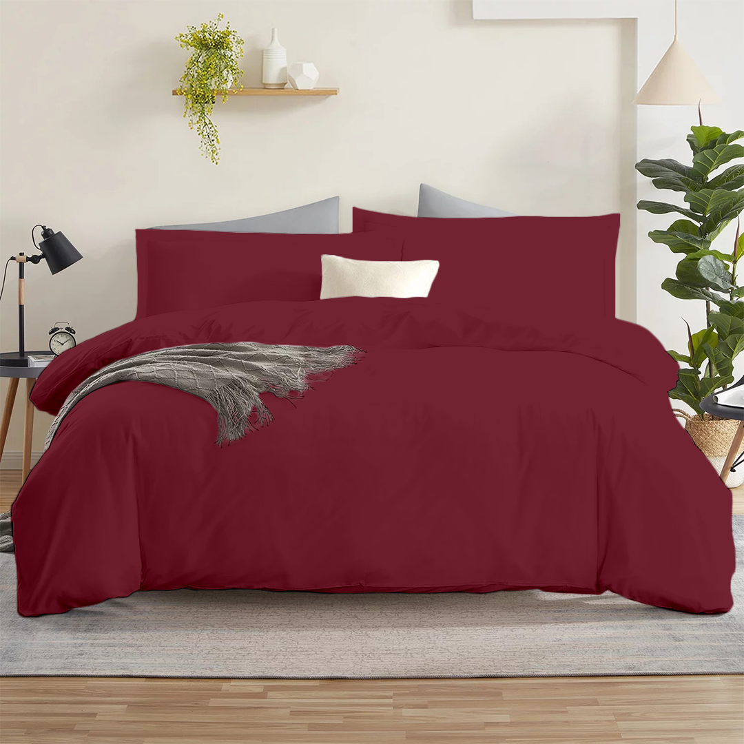 Burgundy Duvet Cover Set