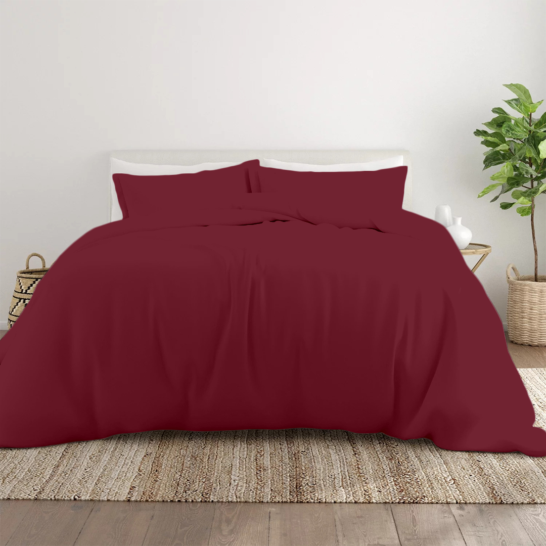 Burgundy Duvet Cover Set