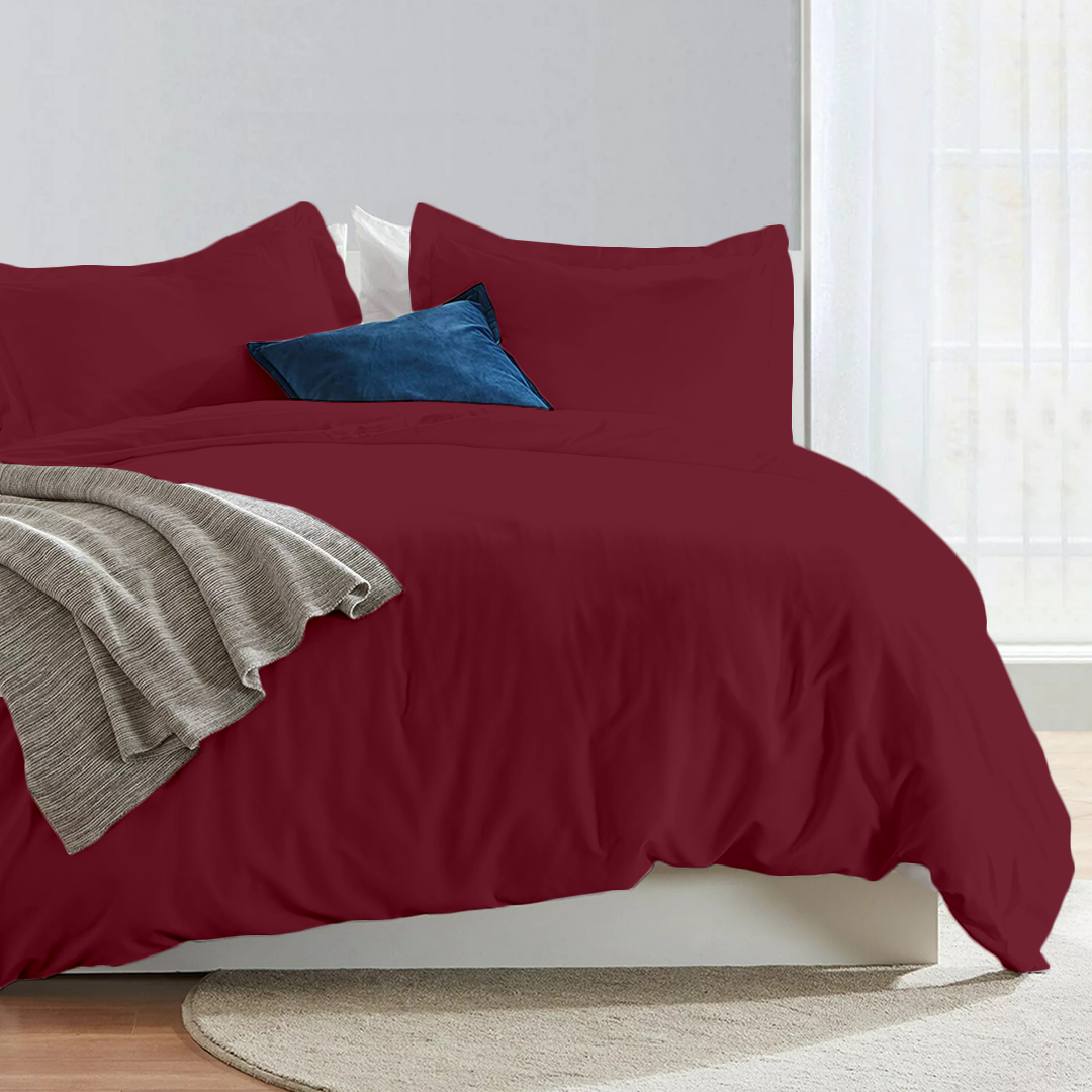 Burgundy Duvet Cover Set