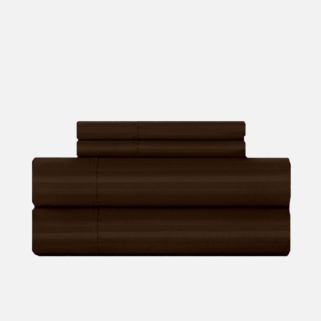 Chocolate Stripe Bed Sheets - ( 4-Piece )