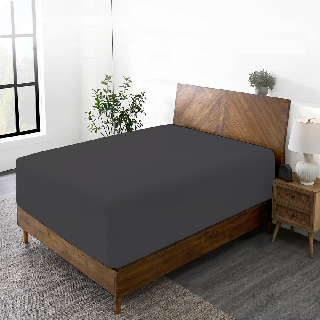 Dark Grey Fitted Bed Sheet Only