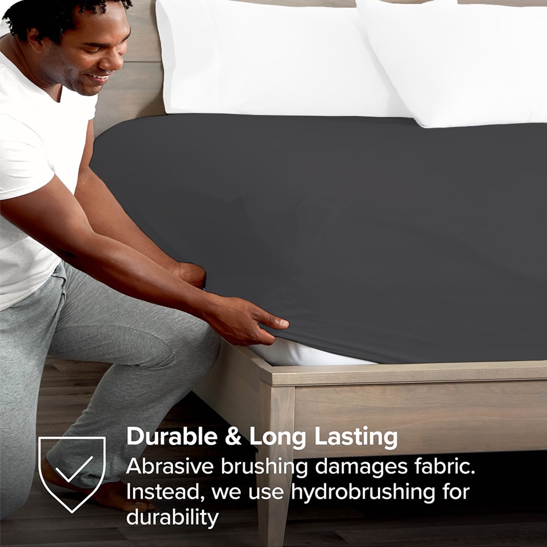Dark Grey Fitted Bed Sheet Only