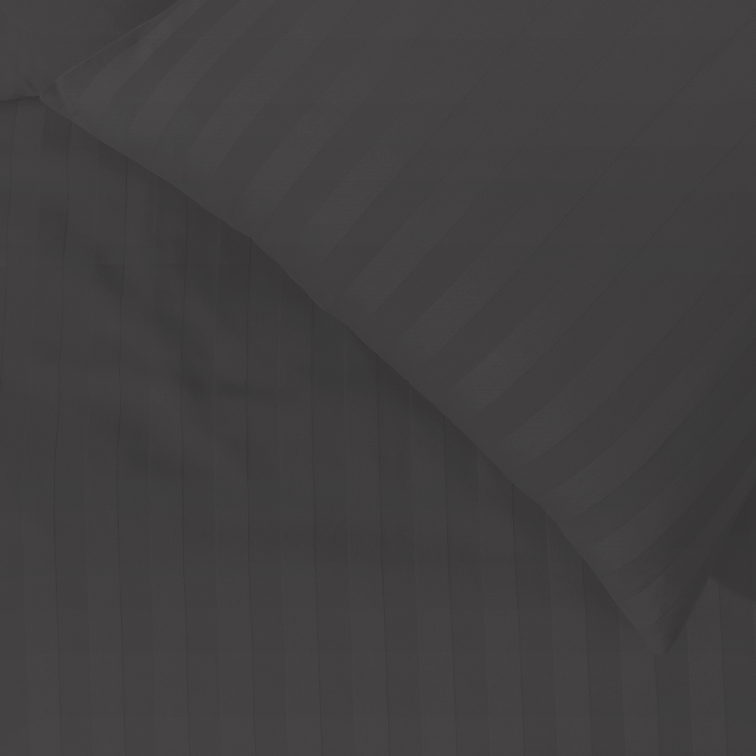 Dark Grey Stripe Duvet Cover Set