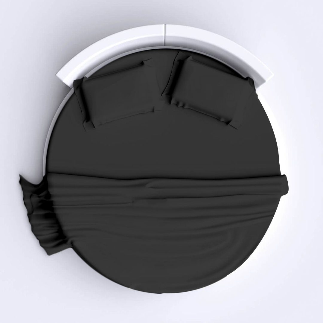 Dark Grey Round Bed Sheets