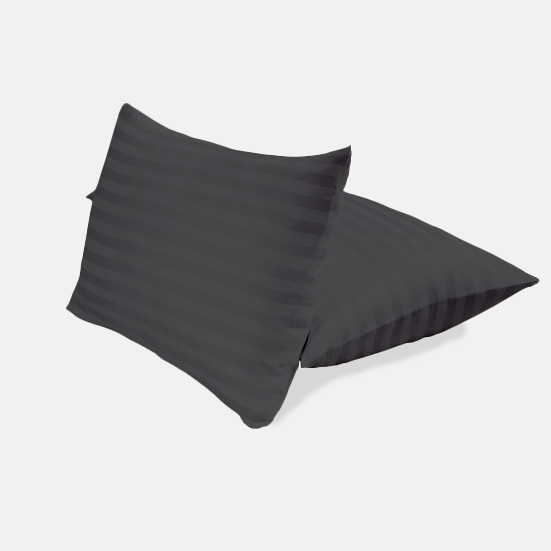 Dark Grey Stripe Pillow Cases
