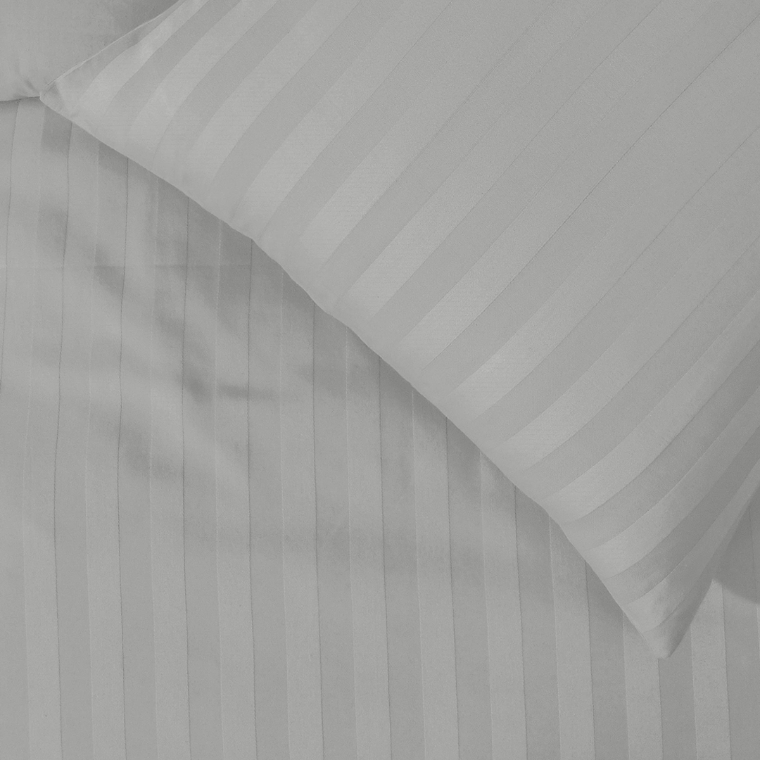 Light Grey Stripe Duvet Cover Set