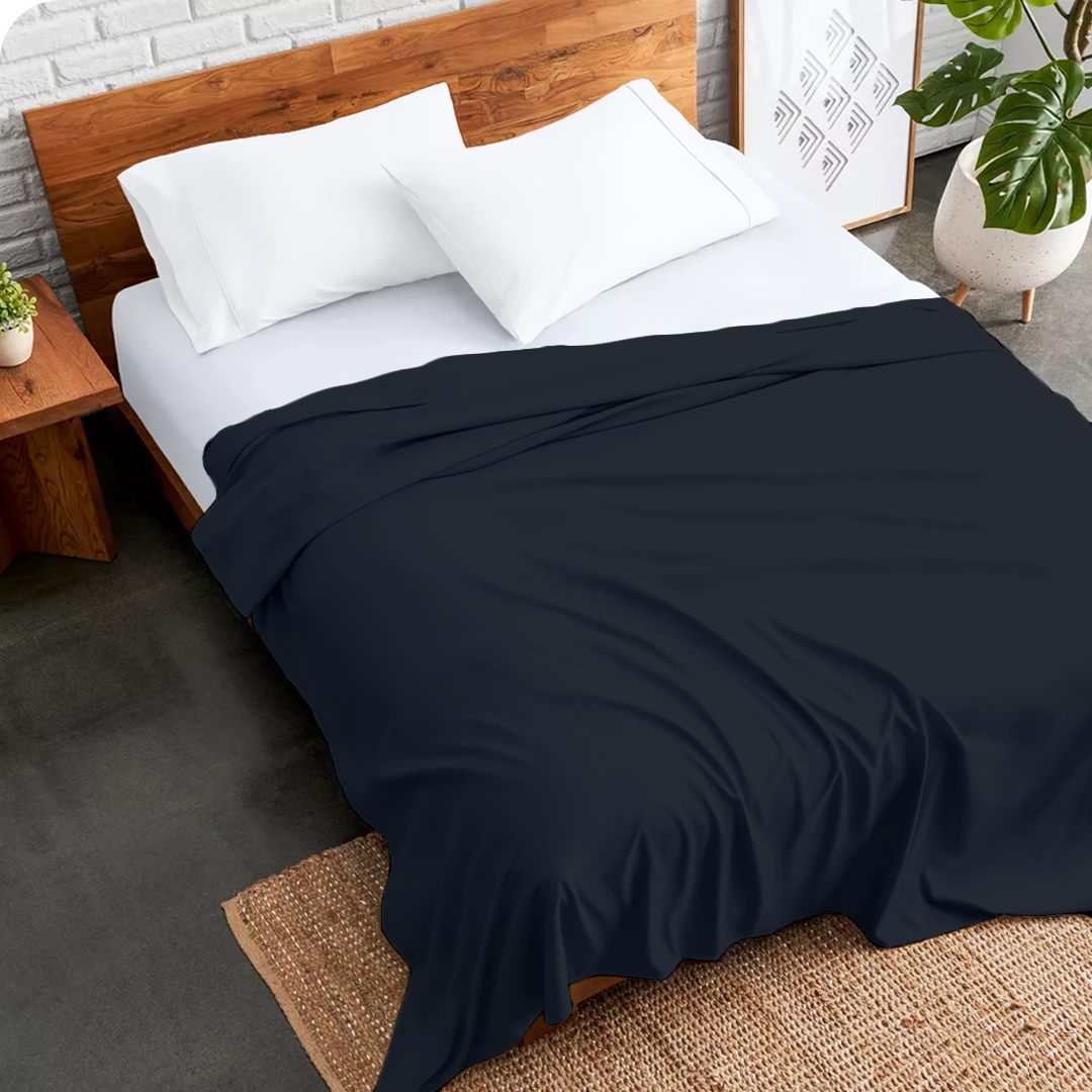Navy Blue Flat Bed Sheet Only