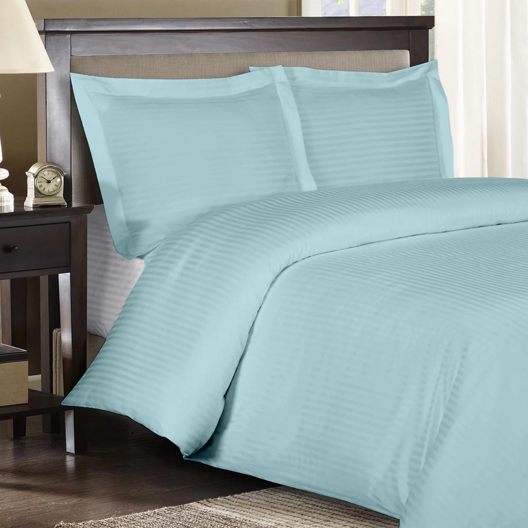Light Blue Stripe Duvet Cover Set