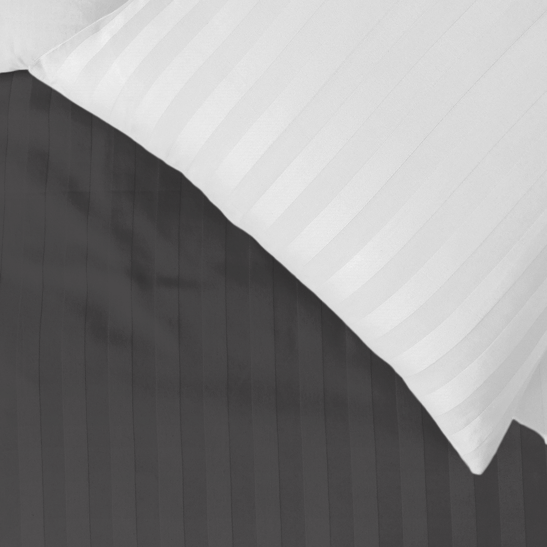 Dark Grey Stripe Duvet Cover