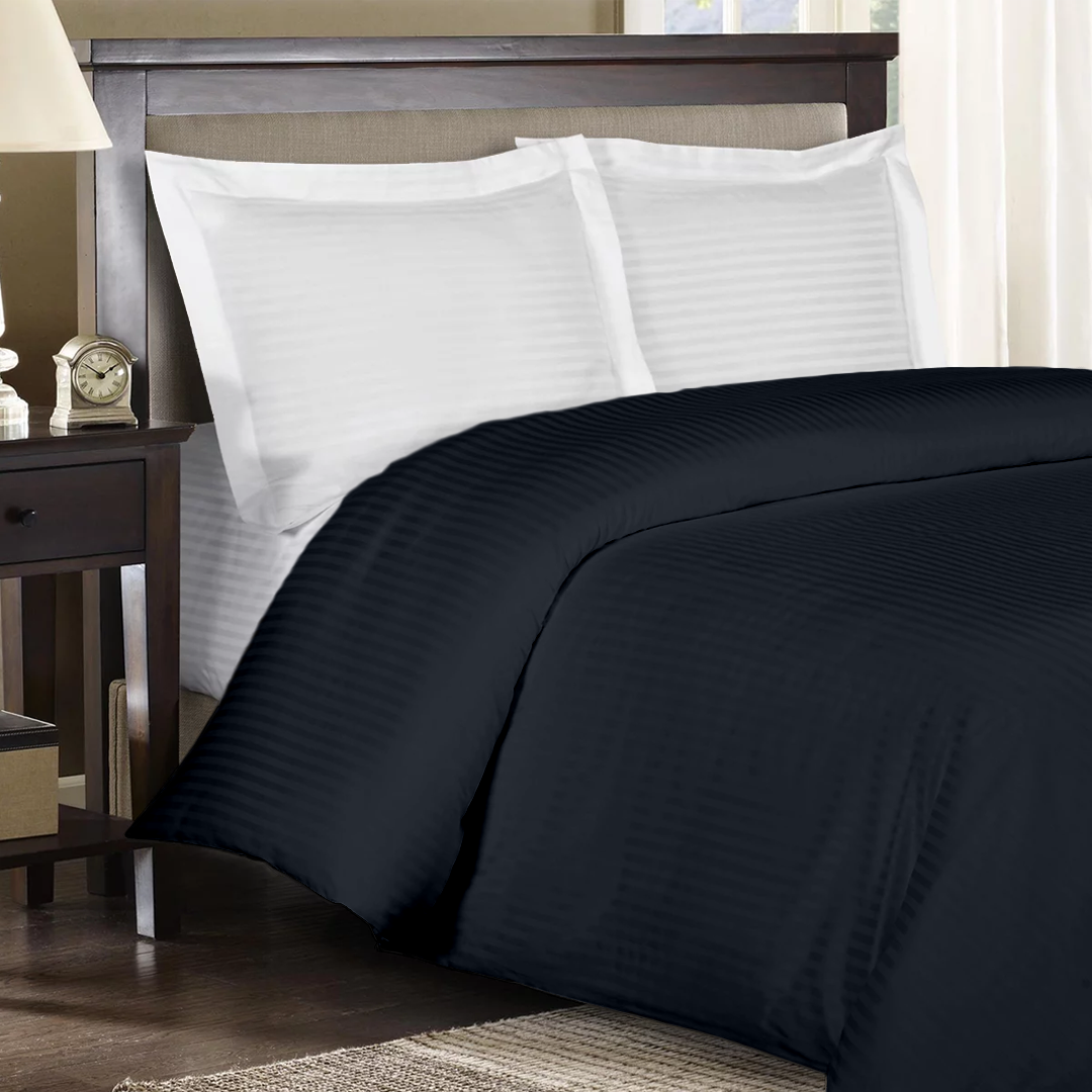 Navy Blue Stripe Duvet Cover