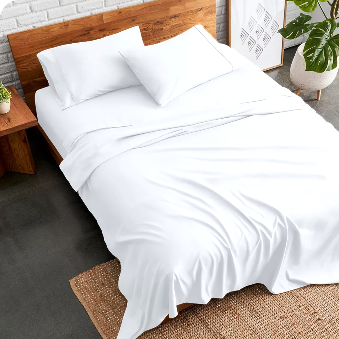 White Bed Sheets - ( 4-Piece )