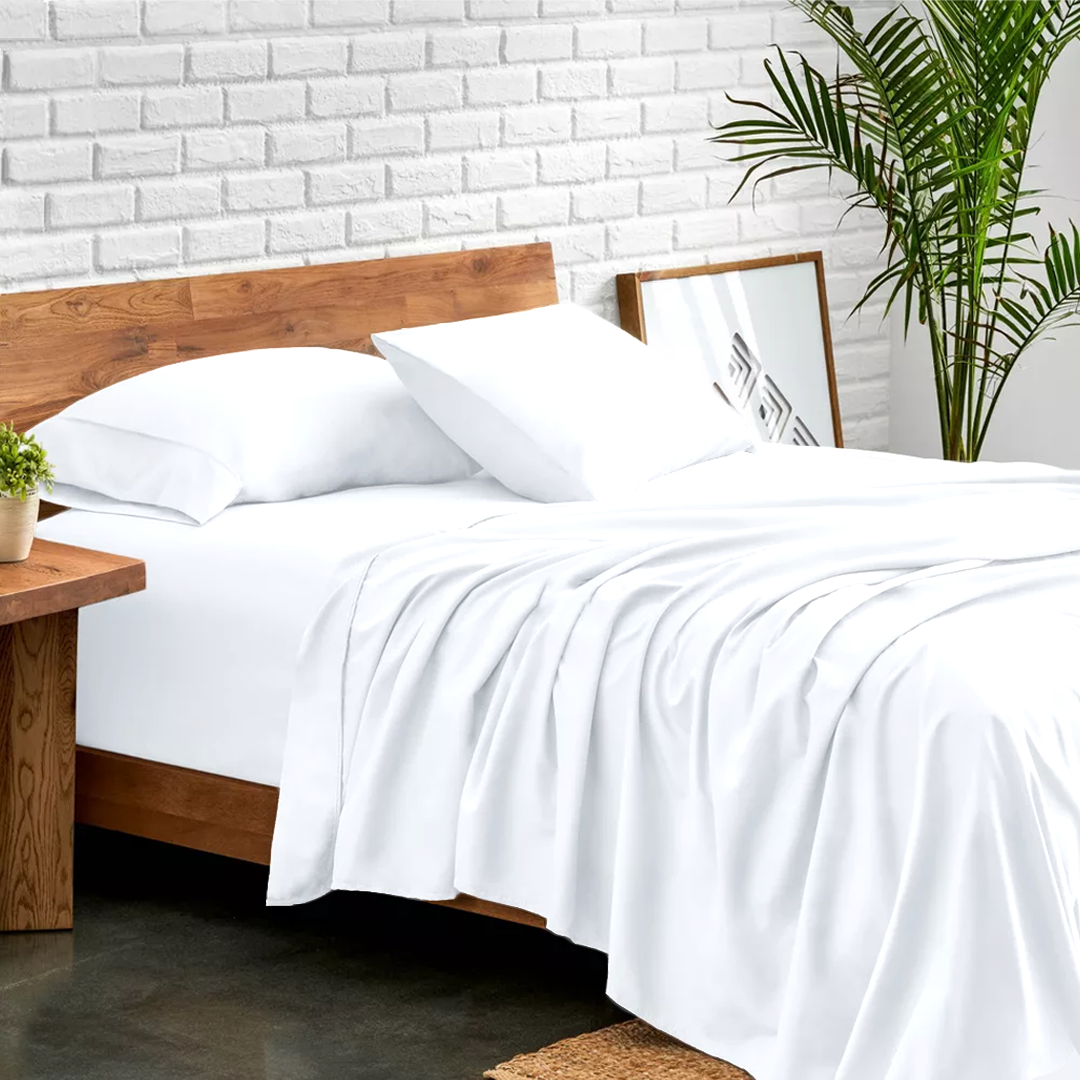 White Bed Sheets - ( 4-Piece )