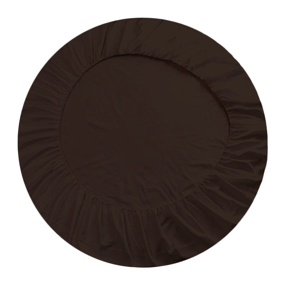 Chocolate Round Fitted Bed Sheet Only