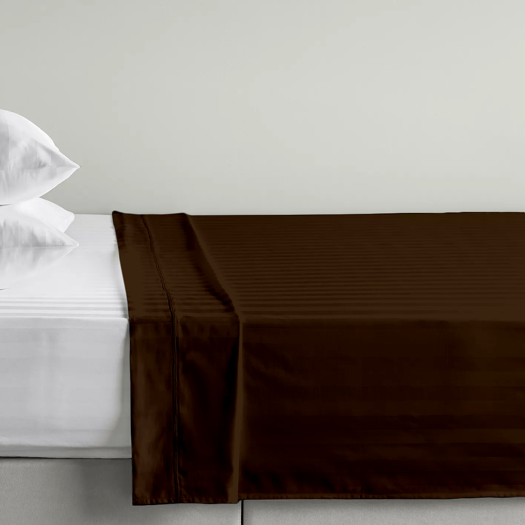 Chocolate Stripe Flat Bed Sheet Only