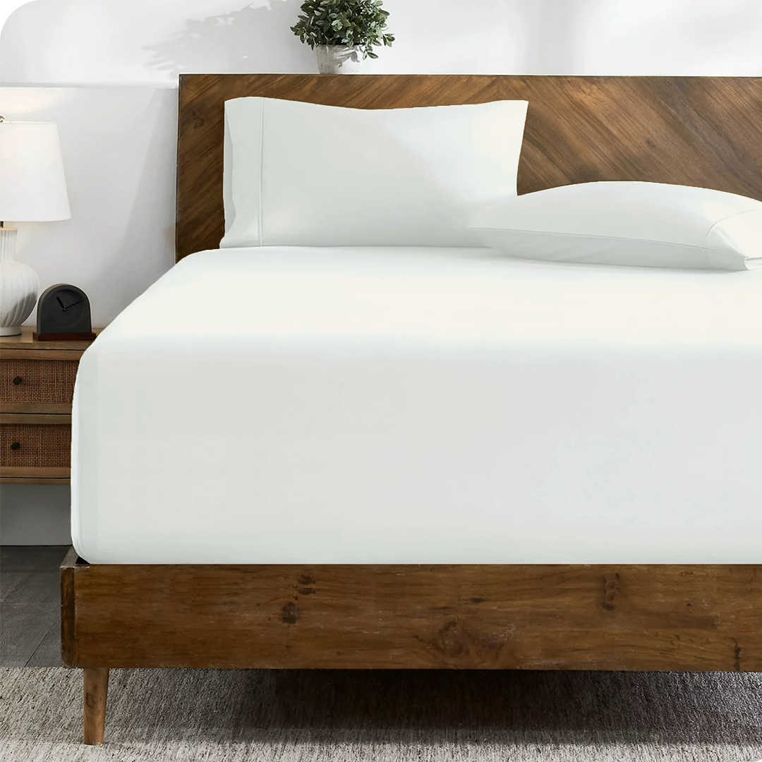 Ivory Fitted Bed Sheet with Pillowcase