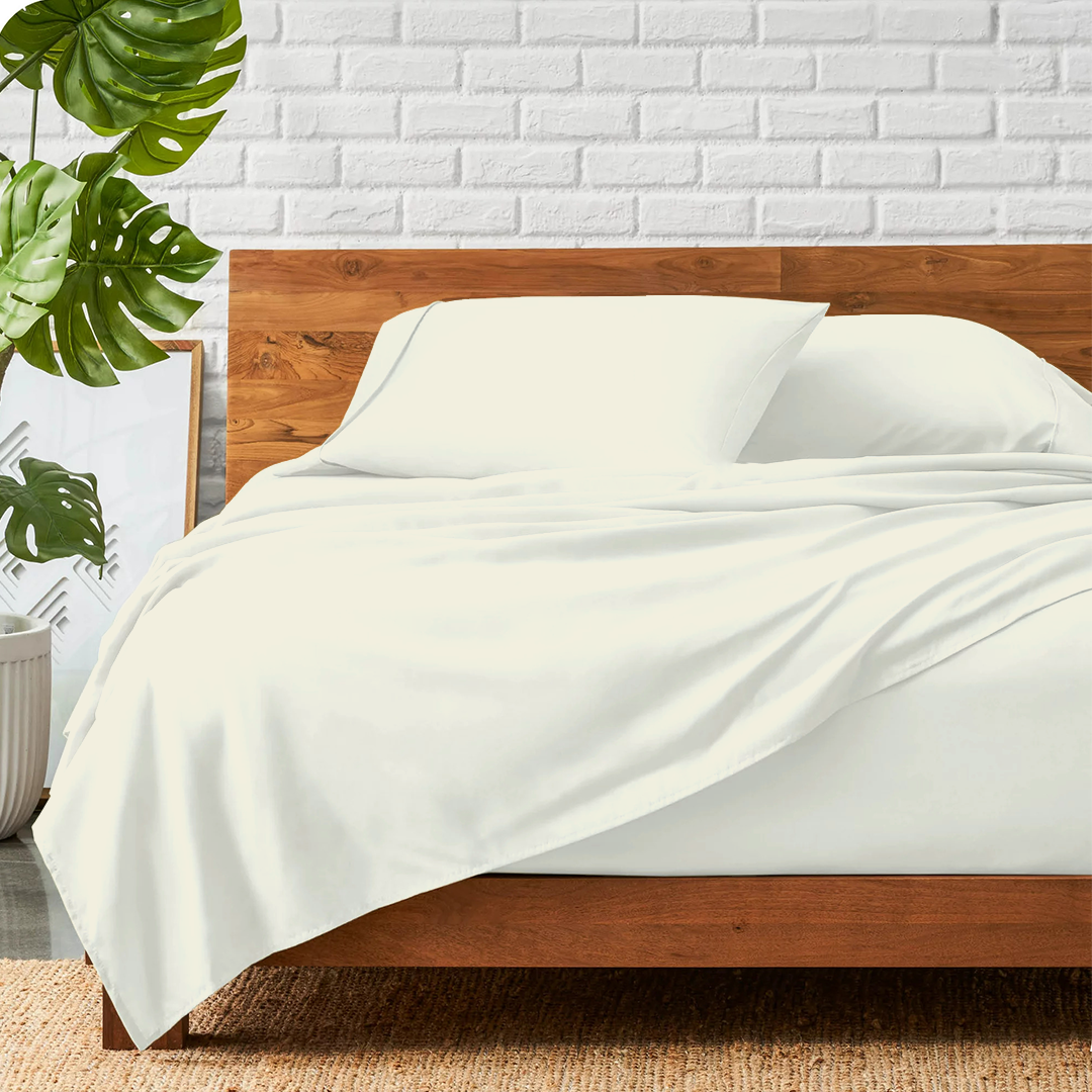 Ivory Bed Sheets - ( 4-Piece )