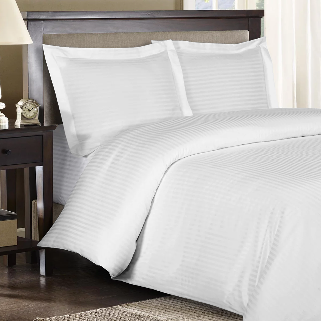 White Stripe Duvet Cover Set